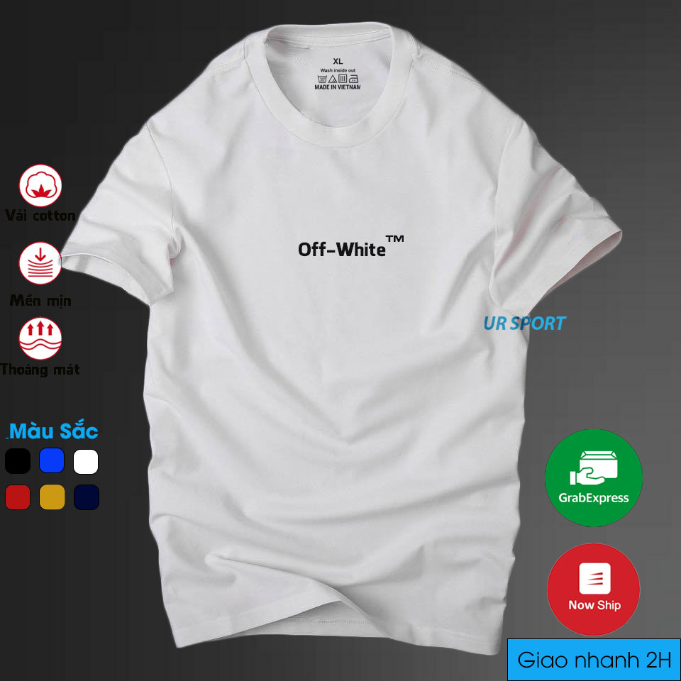 Áo thun nam cổ tròn Off-White thời trang cá tính,áo nam vải cotton 4 chiều cao cấp thoáng mát