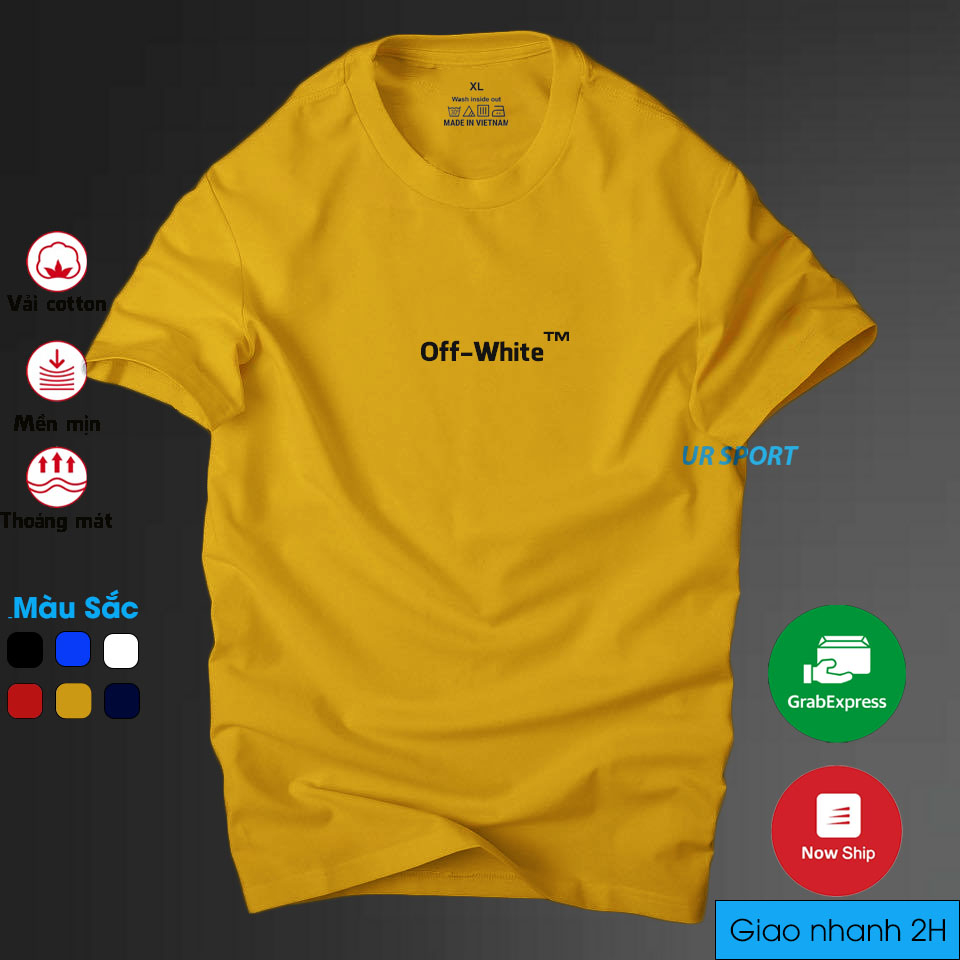 Áo thun nam cổ tròn Off-White thời trang cá tính,áo nam vải cotton 4 chiều cao cấp thoáng mát