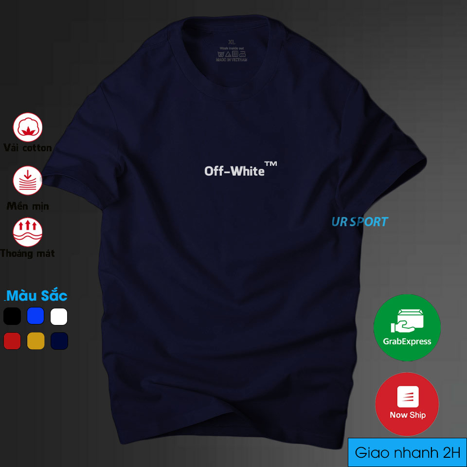 Áo thun nam cổ tròn Off-White thời trang cá tính,áo nam vải cotton 4 chiều cao cấp thoáng mát