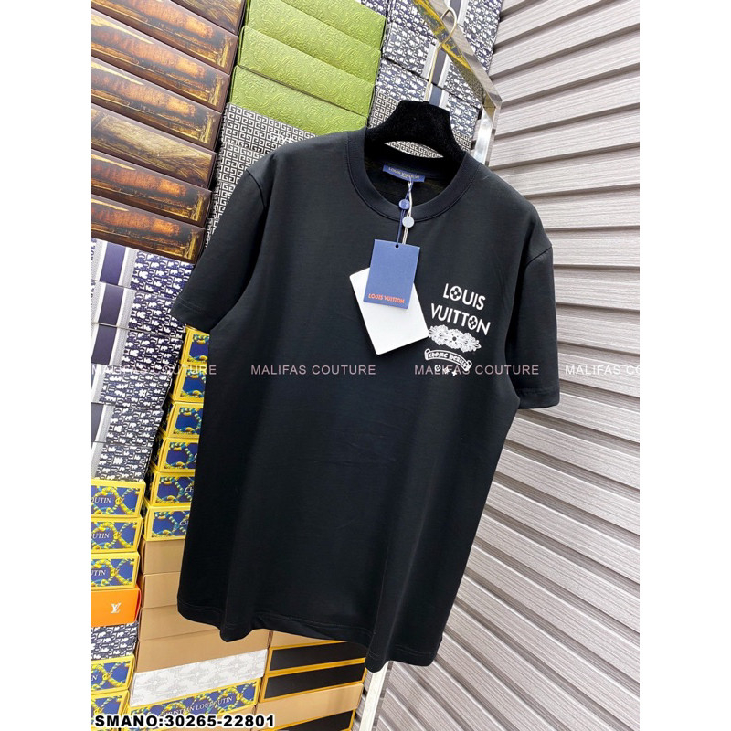 Áo thun form rộng Lo.uis Vui.ton-Chr.ome Hearts LV in họa tiết 2 mặt đẹp sang T-MEN