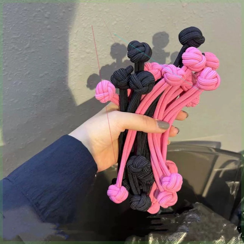 MVP3391 Dây Cột Tóc Cao Su Co Giãn Màu Đen / Hồng Xinh Xắn Thời Trang Mùa Hè Cho Nữ