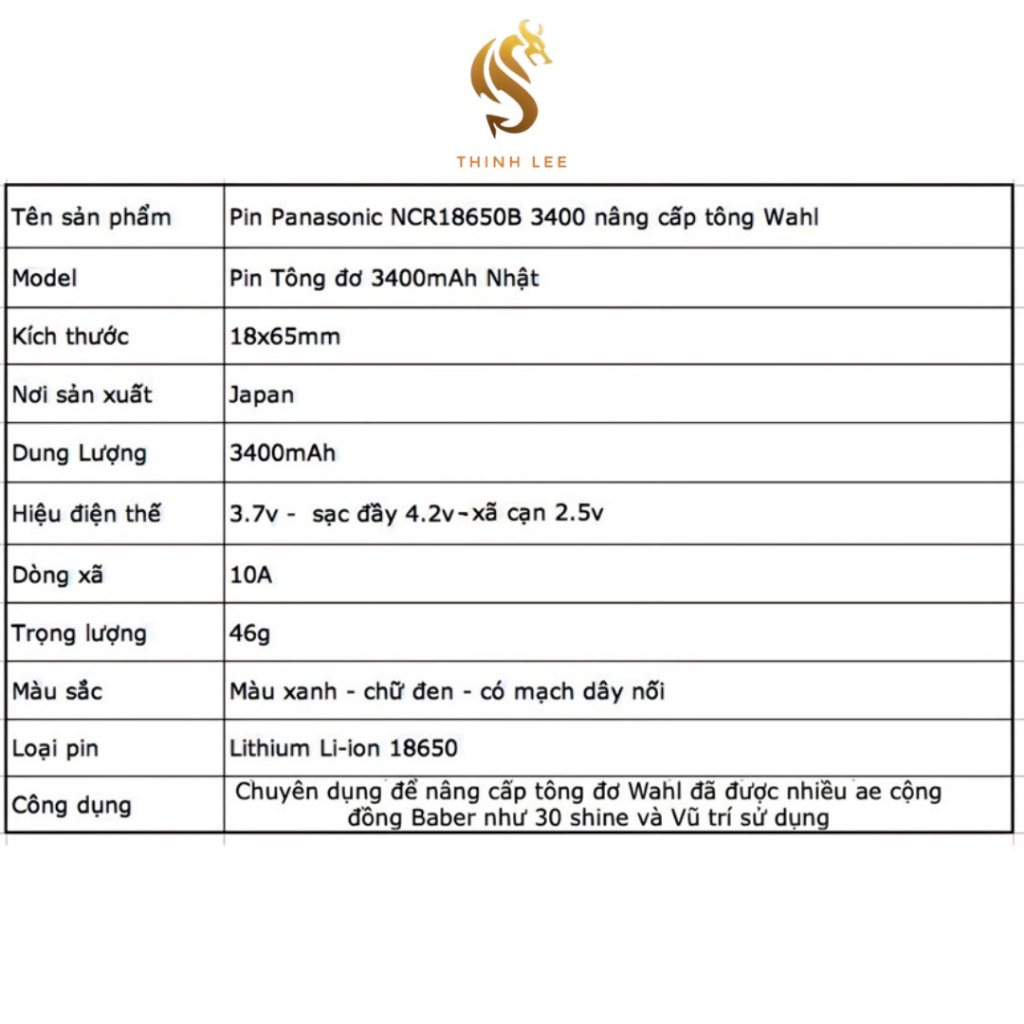 Pin Lithium Li-ion 18650 Panasonic có mã QR code 3400mAh Nhật, có mạch bảo vệ