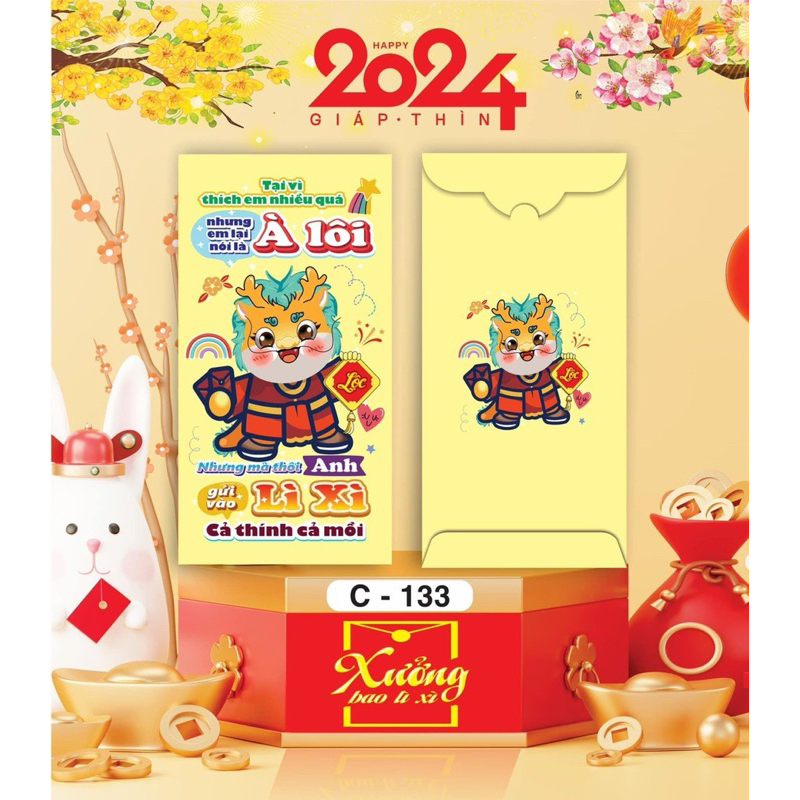 Combo 50 bao lì xì CÂU NÓI TREND năm 2024 giá xưởng, bao lì xì tết