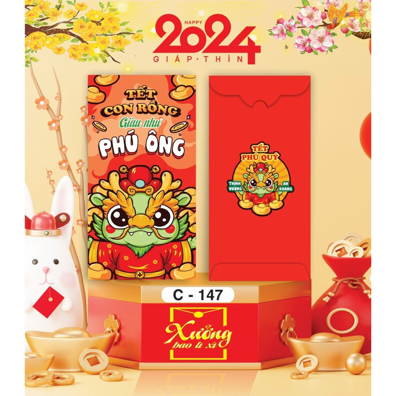 Combo 50 bao lì xì CÂU NÓI TREND năm 2024 giá xưởng, bao lì xì tết