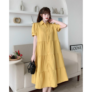 Đầm bầu suông-Váy bầu thời trang thiết kế nơ vai sát lách chất voan hai lớp freesize từ 45 đến 70k