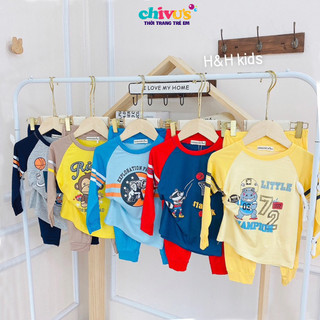 Bộ Dài Tay Thu Đông Chất Thun Lạnh Cho Bé Trai, Bé Gái