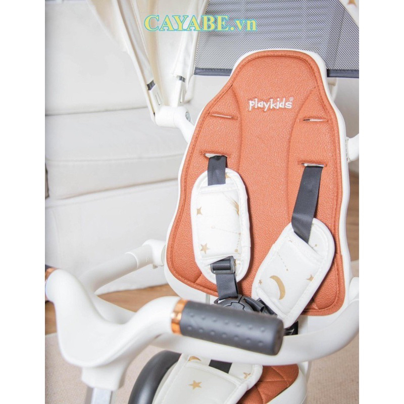 Xe đạp 3 bánh cho bé có cần đẩy, 2 chiều/ xe chòi chân/ xe cân bằng trẻ em Playkids S03 siêu nhẹ gấp gọn 4 in 1, mái che