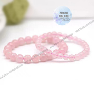 Vòng tay đá - vòng đơn màu hồng thạch anh - 6mm, 8mm, 10mm - phụ kiện thời trang phong thủy nam, nữ mới nhất