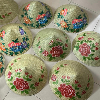 Nón cỏ bàng hoa hồng