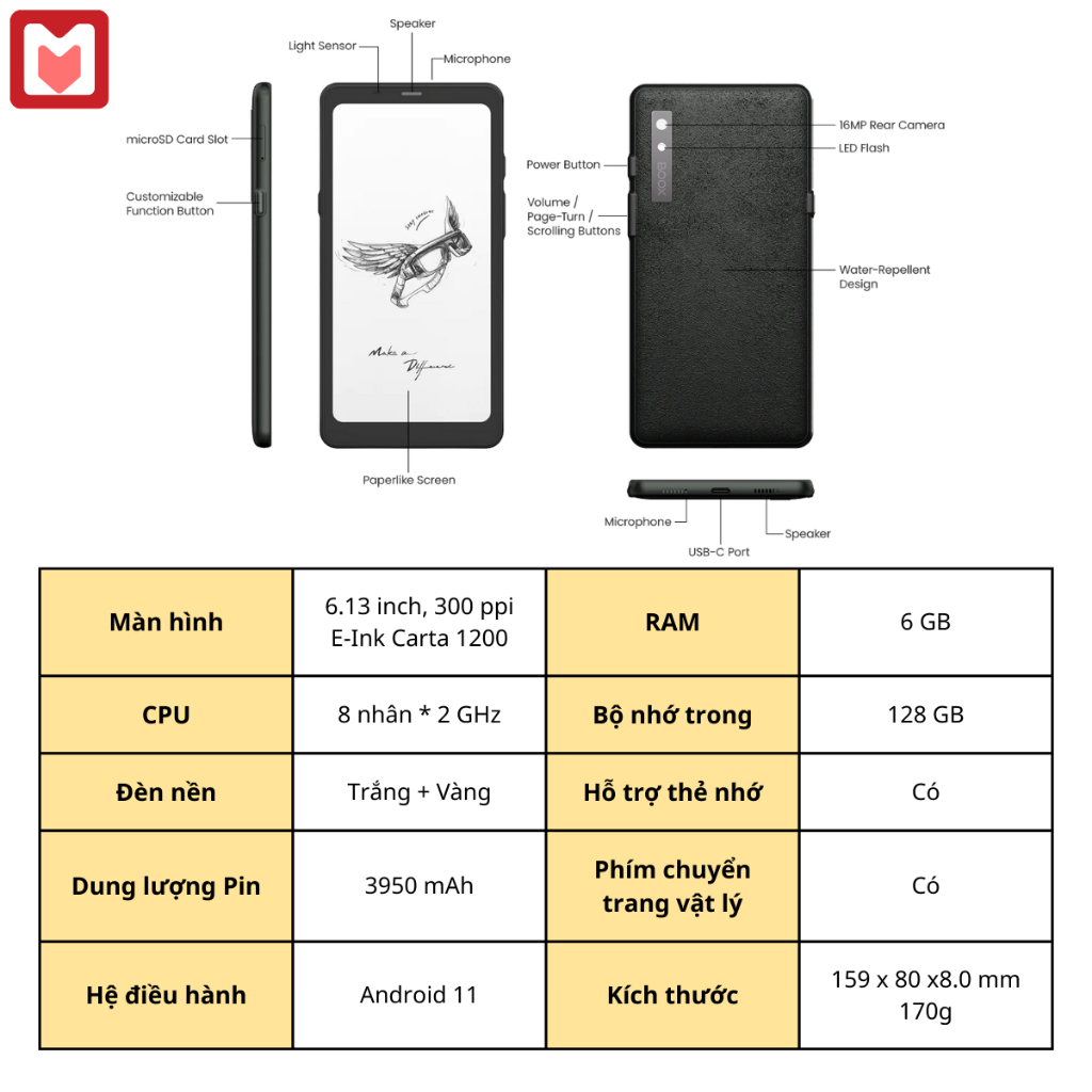 Máy đọc sách Boox Palma chính hãng