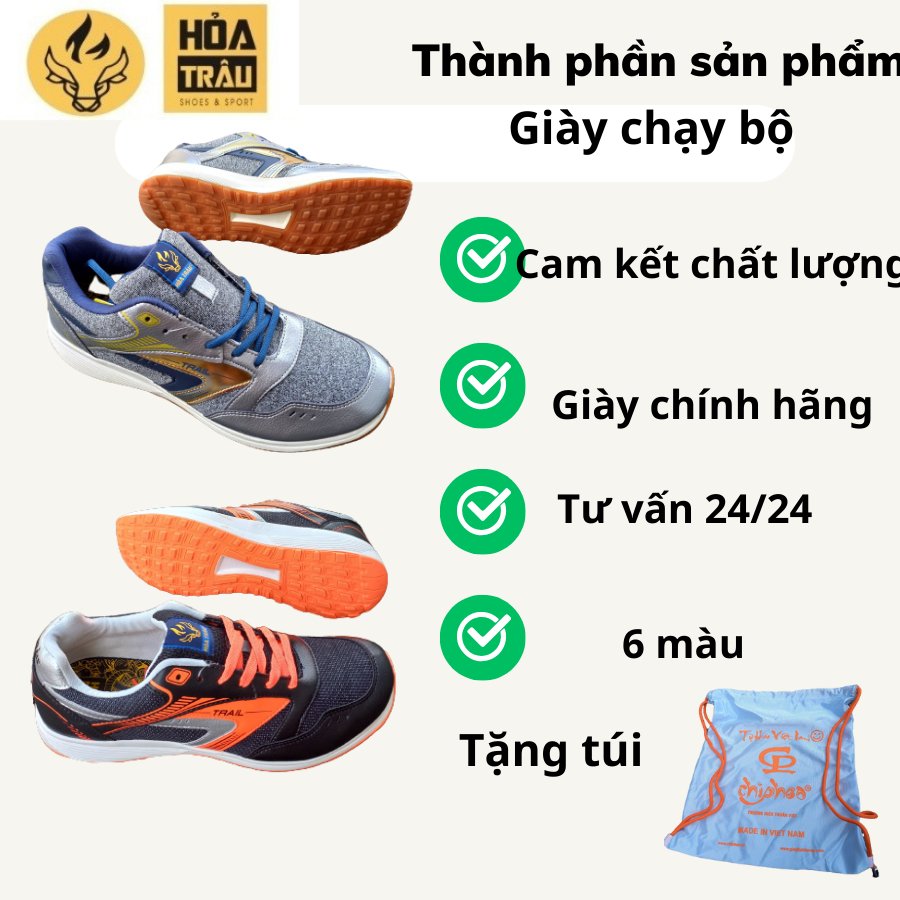Giày thể thao chạy bộ TRAIL RUNNING -HỎA CHÂU nam nữ -hàng chính hãng siêu nhẹ , siêu êm và chống trơn trượt