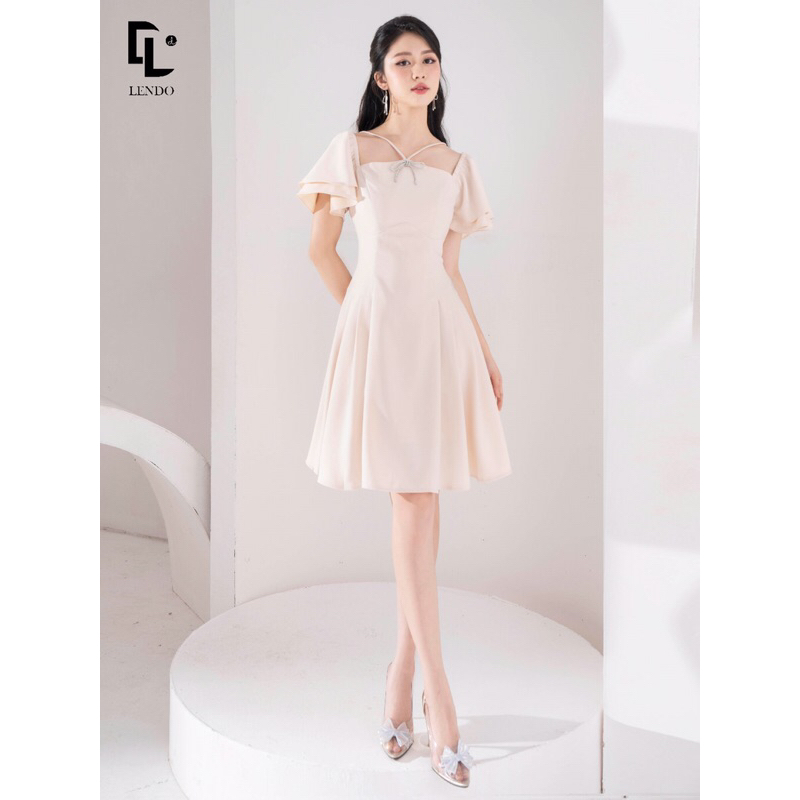 Pass Đầm Tiệc Yếm Tay Cánh Tiên Hai Tầng LENDO