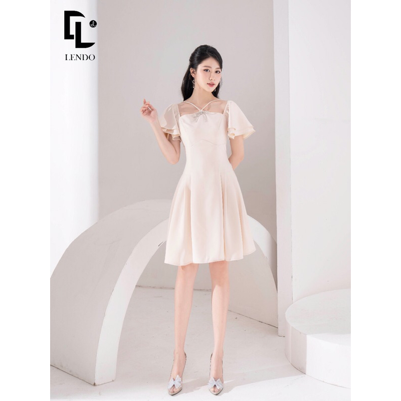 Pass Đầm Tiệc Yếm Tay Cánh Tiên Hai Tầng LENDO