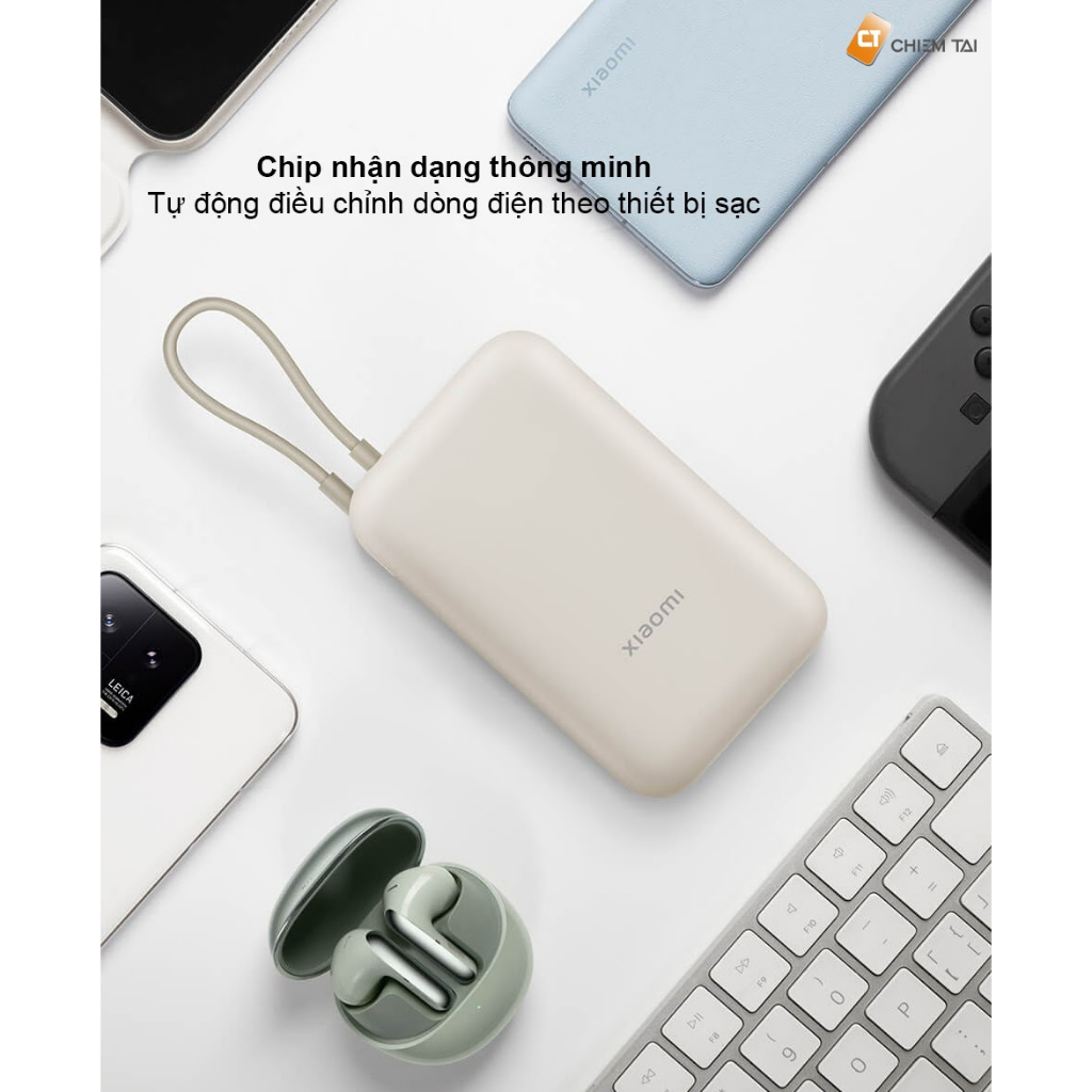 Pin sạc dự phòng 10000mAh 22.5W Xiaomi Pocket P15ZM có cáp sạc