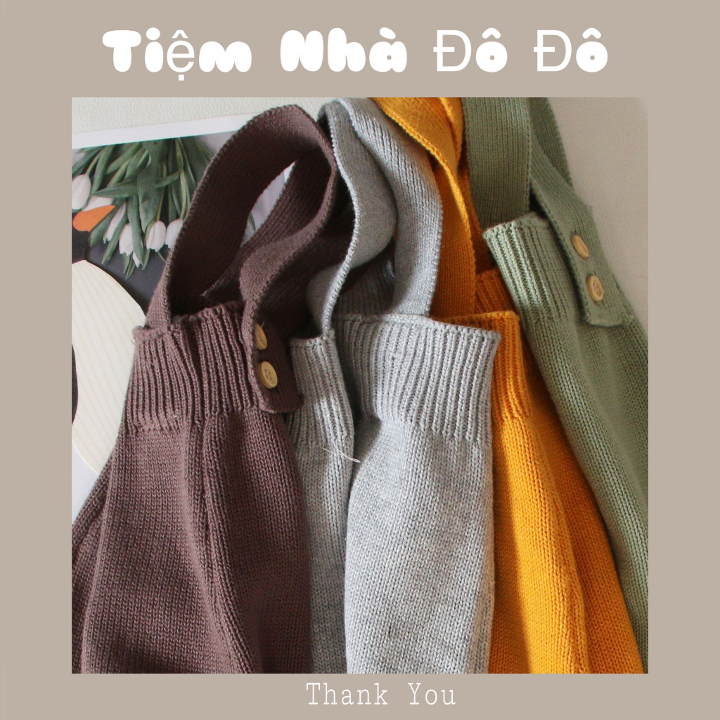 Yếm len đan  phong cách Hàn Quốc mùa thu đông cho em bé trai , gái siêu xin ấm áp