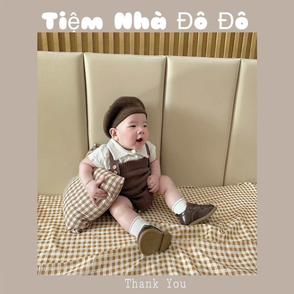 Quần yếm len Hàn Quốc thu dông sơ sinh cho bé gái bé trai từ 5 tới 15kg