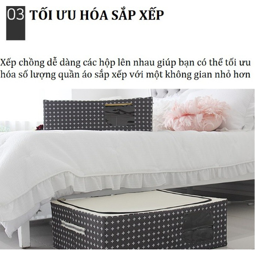 Túi Đựng Quần Áo, Hộp Vải Đựng Quần Áo Khung Thép Chắc Chắn, Đựng Chăn Màn, Đồ Chơi, Sắp Xếp Không Gian | BigBuy360 - bigbuy360.vn