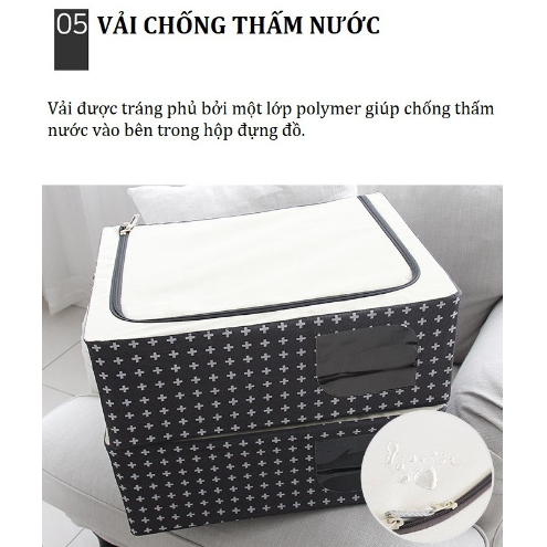 Túi Đựng Quần Áo, Hộp Vải Đựng Quần Áo Khung Thép Chắc Chắn, Đựng Chăn Màn, Đồ Chơi, Sắp Xếp Không Gian | BigBuy360 - bigbuy360.vn