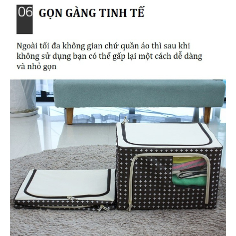Túi Đựng Quần Áo, Hộp Vải Đựng Quần Áo Khung Thép Chắc Chắn, Đựng Chăn Màn, Đồ Chơi, Sắp Xếp Không Gian | BigBuy360 - bigbuy360.vn