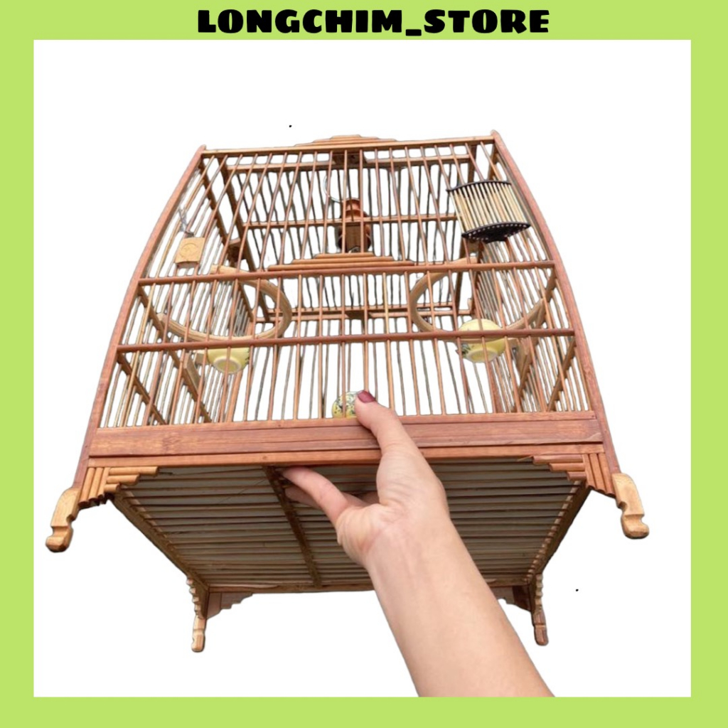Khung lồng chim chào mào báng súng chất liệu trúc tự ráp form Thái đấu đẹp chắc chắn