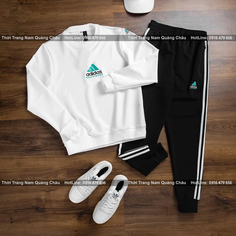 Bộ Thể Thao Nam Thu Đông Quảng Châu Cao Cấp Chất Nỉ Dày Dặn Logo Thêu Sắc Nét.