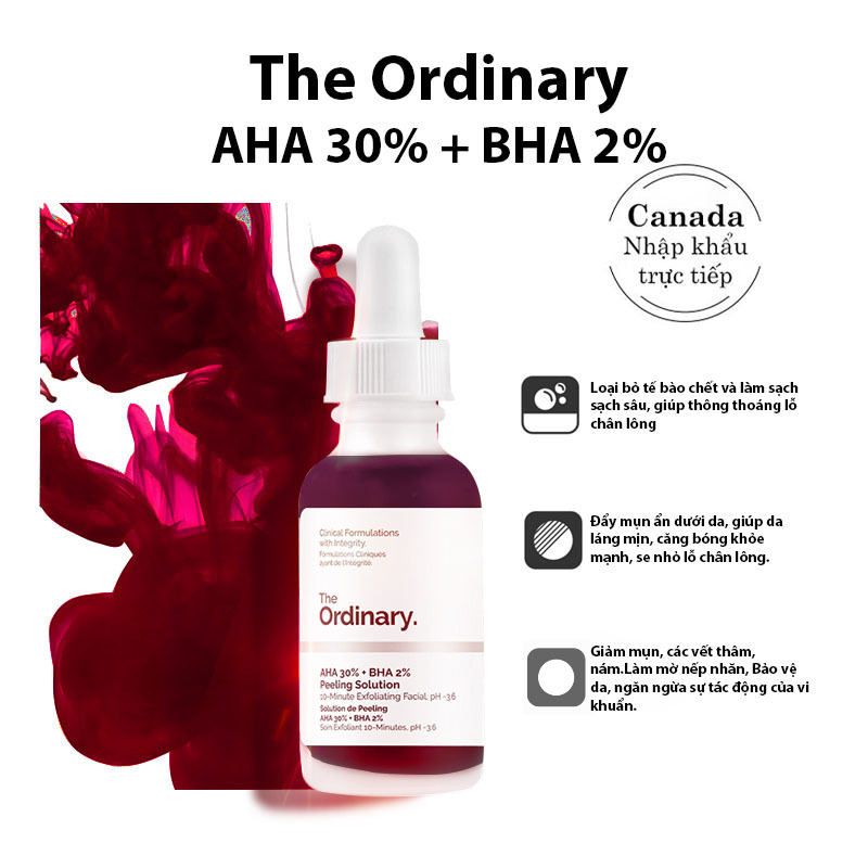 Peel the ordinary AHA 30% + BHA 2% - tinh chất peeling the ordinary