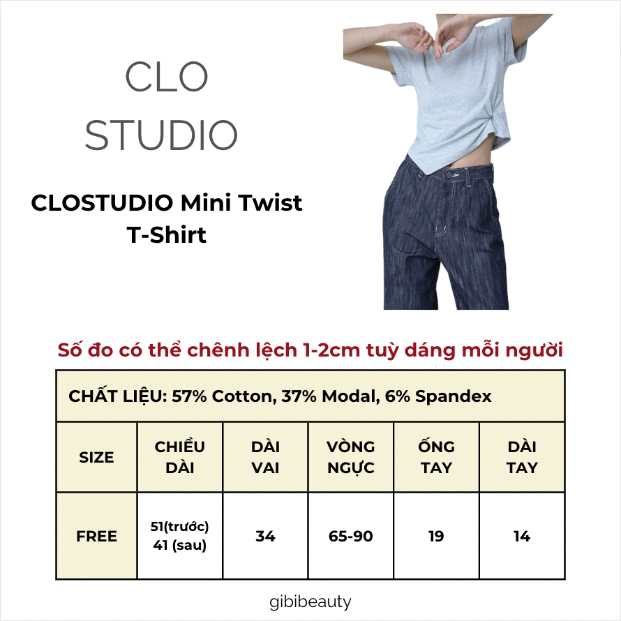 Áo thun CLOSTUDIO Mini Twist T-Shirt
