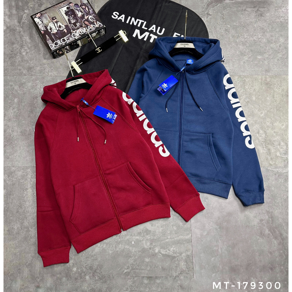 Áo Hoodie Zip Thể Thao Chất Vải Nỉ Cotton 100% Cao Cấp