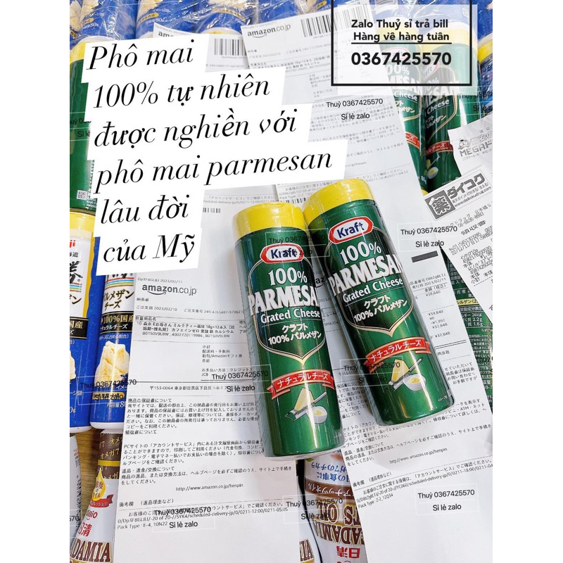 Phô mai rắc Kraft Parmesan Grated cheese Nhật Bản 80g