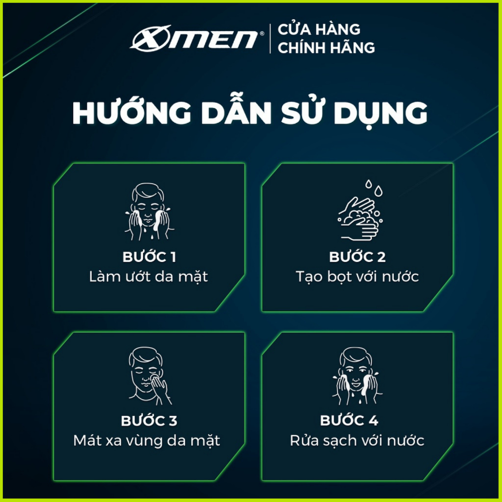 Sữa rửa mặt X-Men Detox 100g - Gel kem rửa mặt Xmen với than tre hoạt tính sạch khuẩn ngừa mụn sáng da dưỡng da sạch sâu