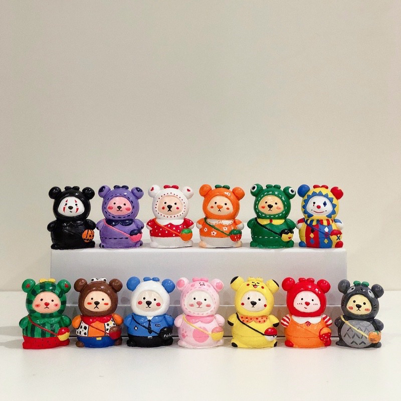 Set Tô Tượng Thạch Cao Gấu Mini - Kuromi - Stitch Hoat Hình 3D- Tặng kèm màu, dụng cụ vẽ