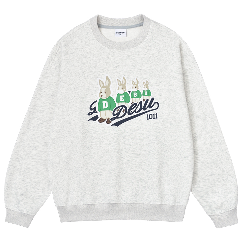 Áo sweater DESSUU nỉ chân cua cổ tròn in hình "DESU" áo hoodie DESU 2023