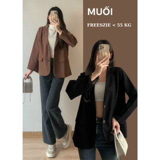 [Nhập Mã MUOIE3 Giảm 20K Cho Đơn 99K] Áo Khoác Blazer Cổ Vest 2 Lớp Form rộng oversize MUỐI1Aovest6041 P4/K17.18