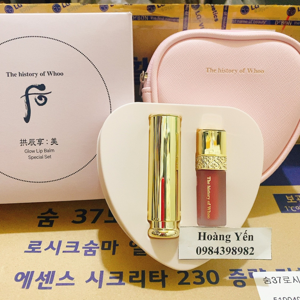 Set Son Dưỡng Hoàng Cung Whoo - Whoo Mi Glow Lip Balm full size