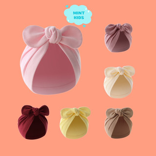 Mũ turban cho bé đính nơ duyên dáng, cotton mềm mại