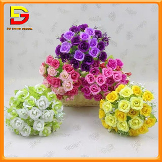 Hoa Lụa Cành Hoa Hồng Tỉ Muội Masory Chùm 20 Bông Nhỏ Siêu Xinh Trang Trí Nhà Cửa