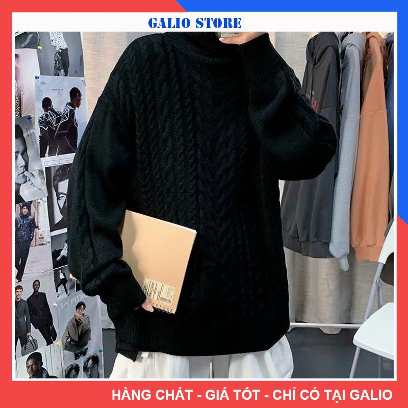 Áo len nam dài tay cổ lọ vân zig zag cao cấp cực ấm - GALIO