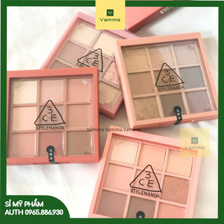 Bảng phấn mắt nhũ 3CE 9 ô Shotagain Delightful Over take Beach muse