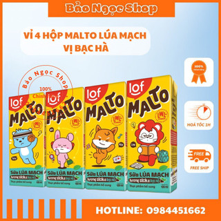Sữa Malto socola bạc hà - lốc 4hộp/180ml