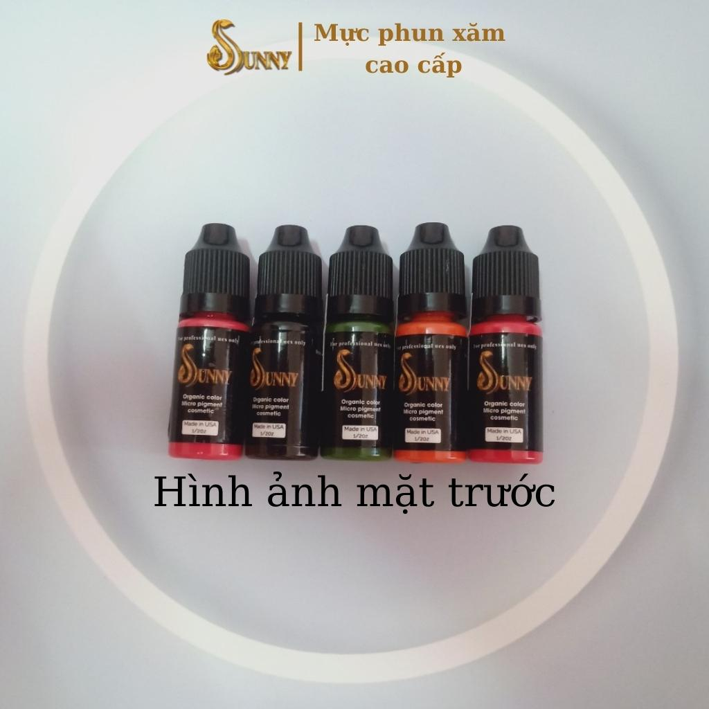 Sỉ mực phun xăm hữu cơ SUNNY, mực xăm môi mày mí bong đậm 10ml