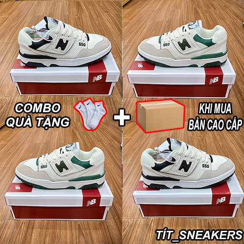 Giày New Balance 550 White Black Và White Green, Giày NB550 Trắng Đen, Trắng Xanh Cổ Thấp Đủ Size Nam Nữ Full Box Bill | BigBuy360 - bigbuy360.vn