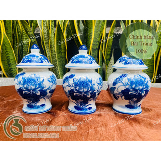 Choé thờ, chum thờ Hoa sen Đựng Muối Gạo Nước - Gốm sứ Bát Tràng