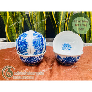 Bát cơm - bát cúng họa tiết sen - gốm sứ bát tràng