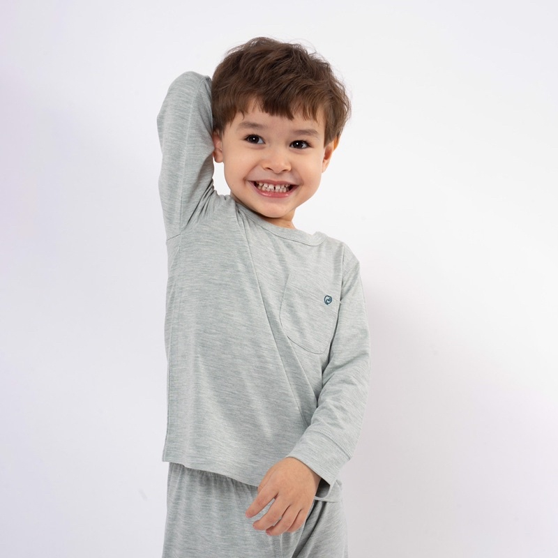 Bộ dài tay cài vai Bambus BBB110106 cho bé quần + áo