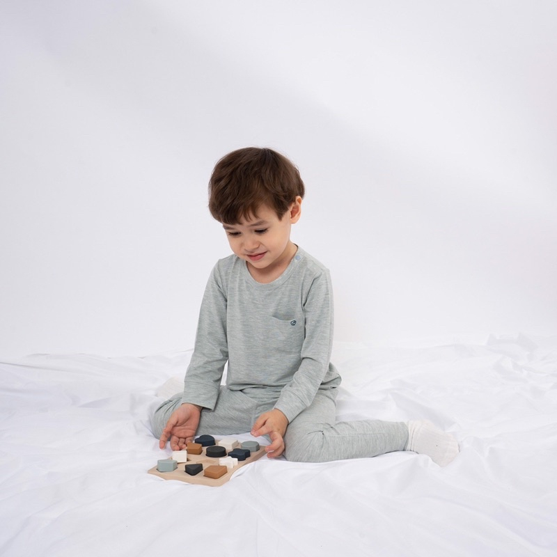 Bộ dài tay cài vai Bambus BBB110106 cho bé quần + áo