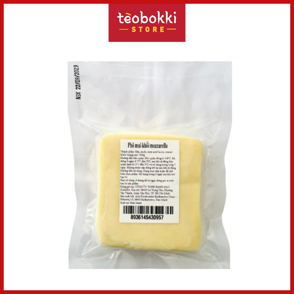 Phô mai mozzarella khối 200g