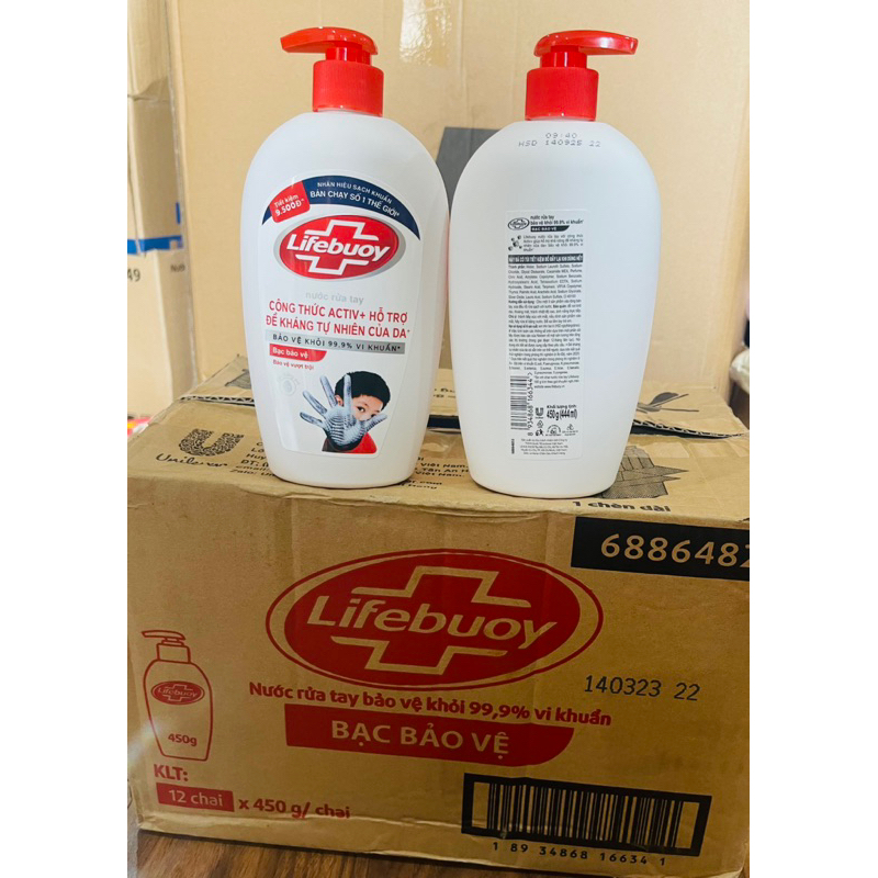 Nước rửa tay Lifebuoy Bảo vệ khỏi vi khuẩn 120gr, 450g