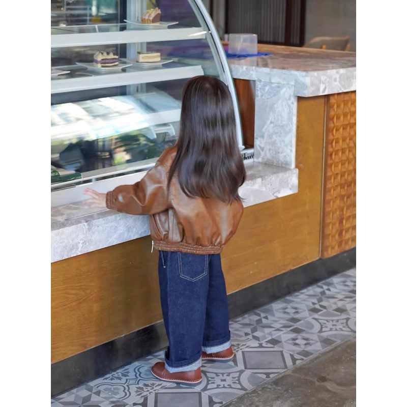 Áo khoác da cho bé trai bé gái 10-30kg