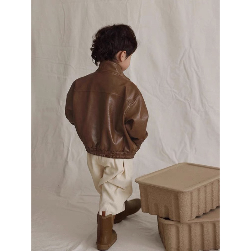 Áo khoác da cho bé trai bé gái 10-30kg