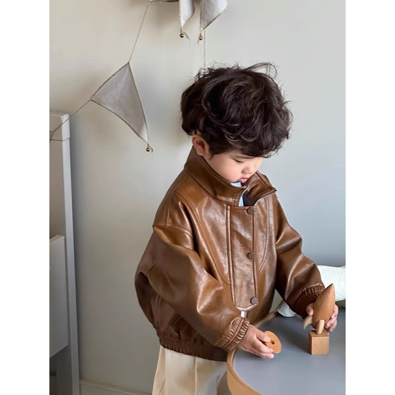 Áo khoác da cho bé trai bé gái 10-30kg